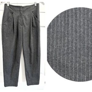 Aritzia WILFRED Chambery PantsWool
Cashmere Stripe Grey High Rise Trousers Sz 2